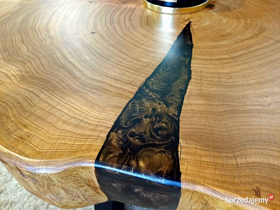 Stolik kawowy 96x78 LIVE EDGE plaster drewna wielkopolskie Śrem