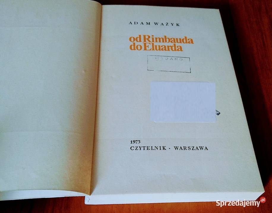 Rimbauda do Eluarda Adam Ważyk 1973 Czytelnik Gdańsk sprzedam