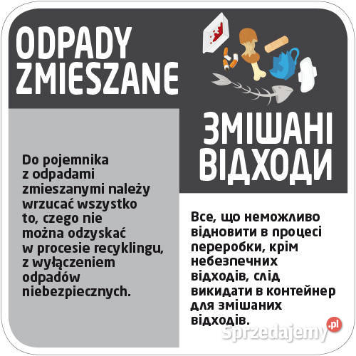 Naklejki na kosz segregacja śmieci polski Piła