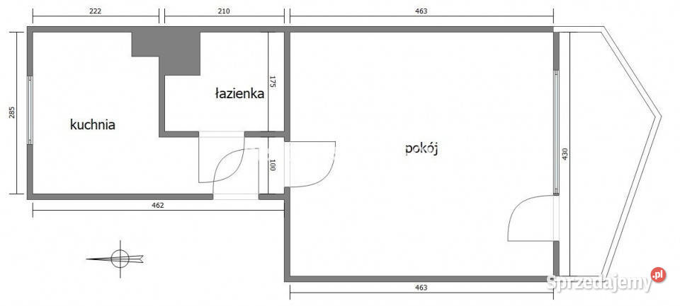 Mieszkanie 30m2 1pokojowe Kraków Strzelców