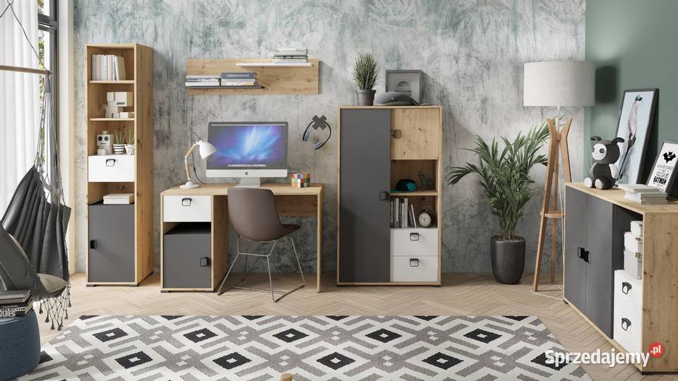 Meble młodzieżowe KEVIN Dąb artisan Meble do sypialnii Blizne
