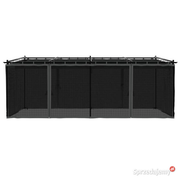 Altanka ze ścianami z siatki antracytowa 6x3 m