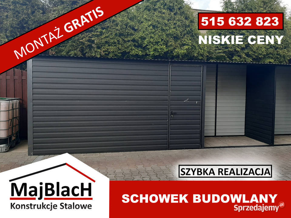 Garaż Blaszany Dwuspadowy Grafit Hala Wiata Staszów