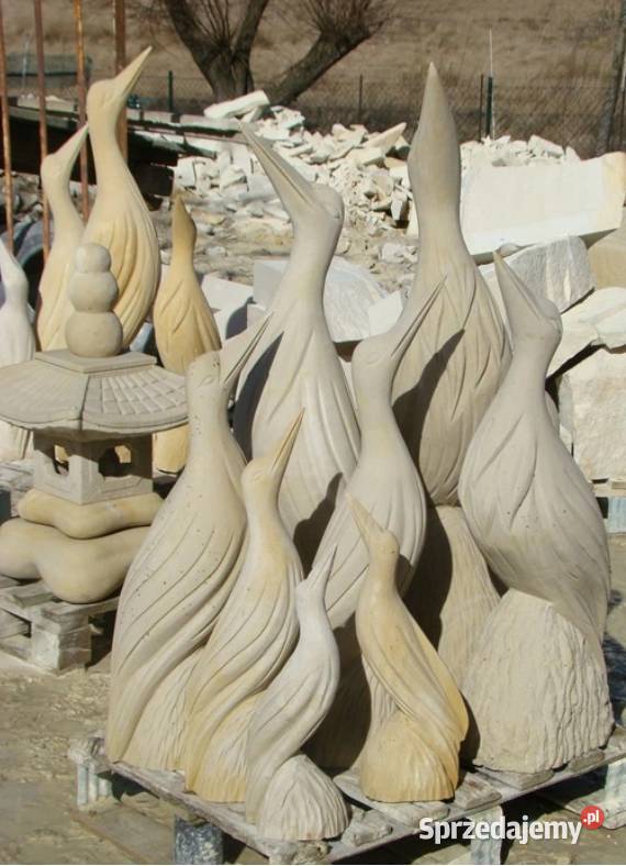 Ręcznie wykute żurawie z piaskowca naturalny Architektura ogrodowa Kamienna Góra