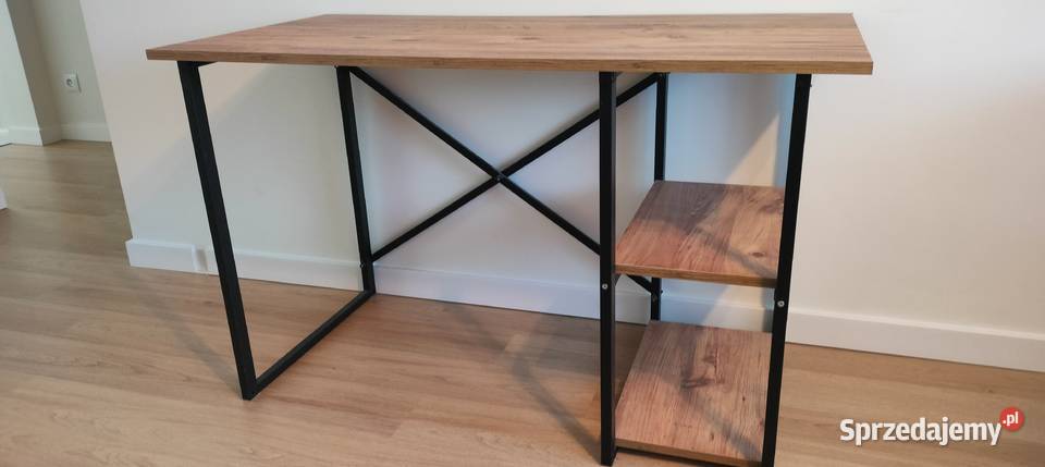 Metalowe biurko z półkami BLUE CAPE Sosna Mława