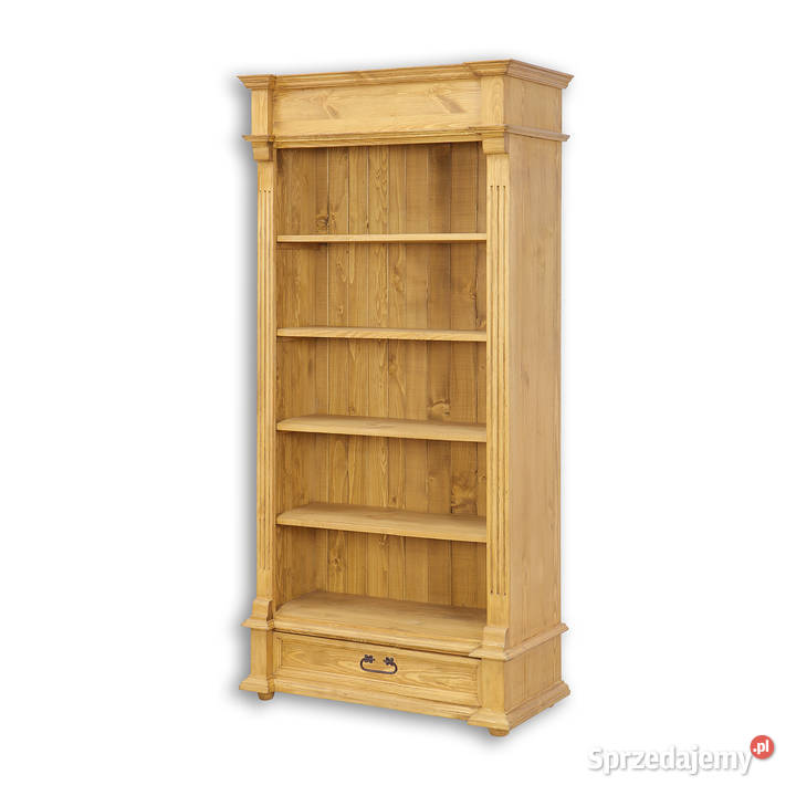 Drewniany regał z rzeźbionymi bokami na styl sprzedam