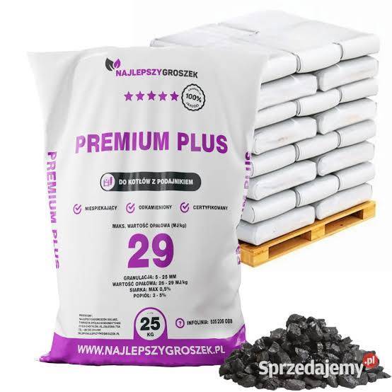 Węgiel Groszek Premium Plus 29MJ 525mm KLASA 5 Opał