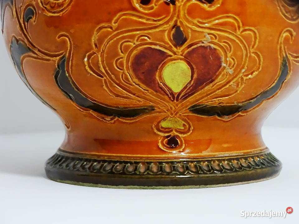 Dzbanek ceramiczny dekoracyjny ręcznie zdobiony Biłgoraj