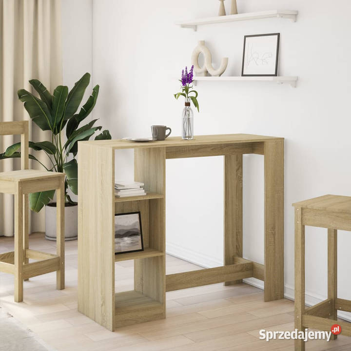Stolik barowy z regałem dąb sonoma 124x46x1035 Warszawa