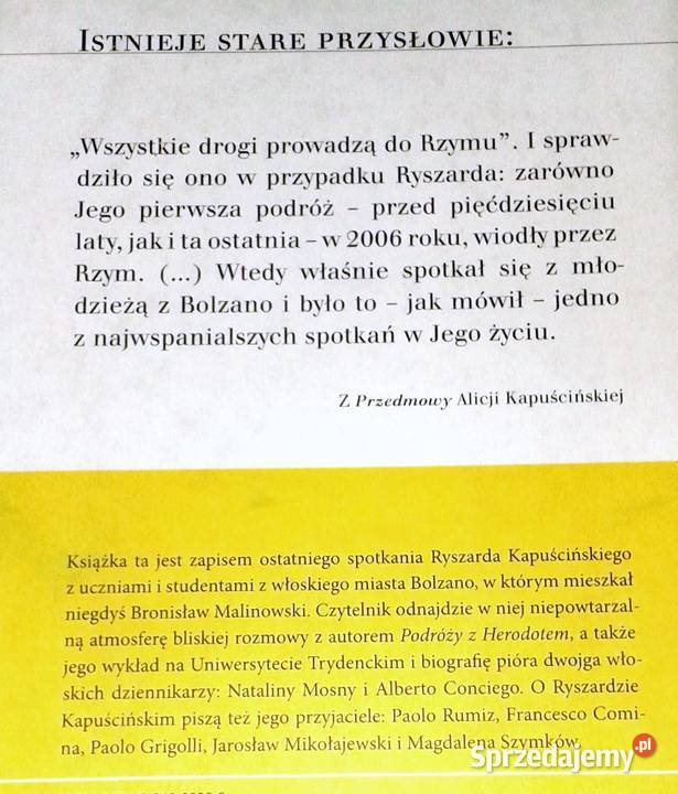 Dałem głos ubogim Ryszard Kapuściński Rok wydania 2008 sprzedam