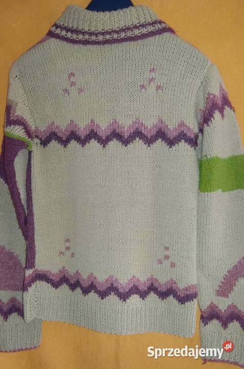 Sweter welniany handmade MRozpinany golf łódzkie Łódź sprzedam
