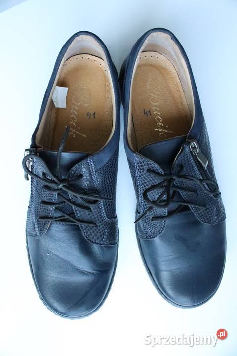 Półbuty granatowe damskie skórzane 26cm Wrocław