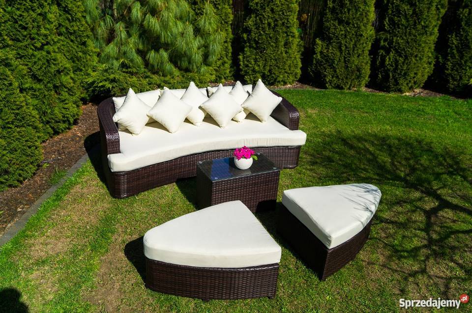 Zestaw ogrodowy sofa technorattan Alessia brąz Łaskarzew