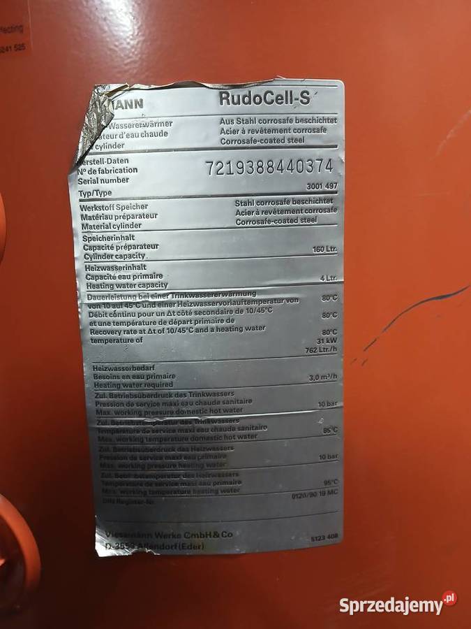 Bojler vieesmann 160l Dobromierz sprzedam