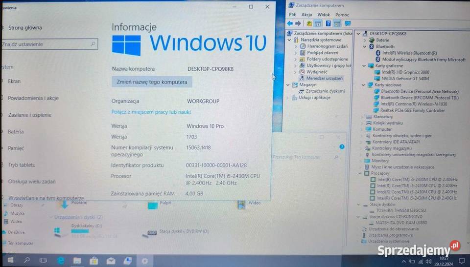 Laptop ASUS K53S I5SSDGT540M8GB DDR3 Liczba rdzeni 4 Przygodziczki