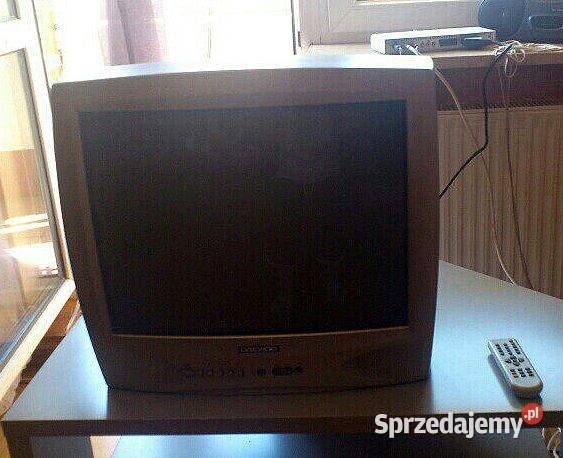 Kineskopowy telewizor Daewoo z pilotem, konwertorem oraz przewodem EURO