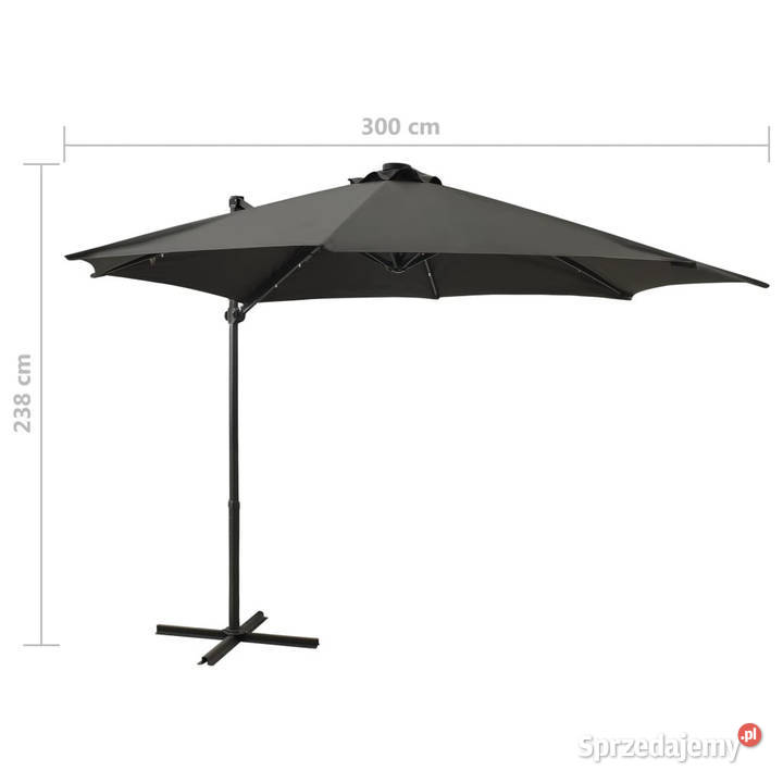 Parasol wiszący z lampkami LED i słupkiem mazowieckie Warszawa sprzedam