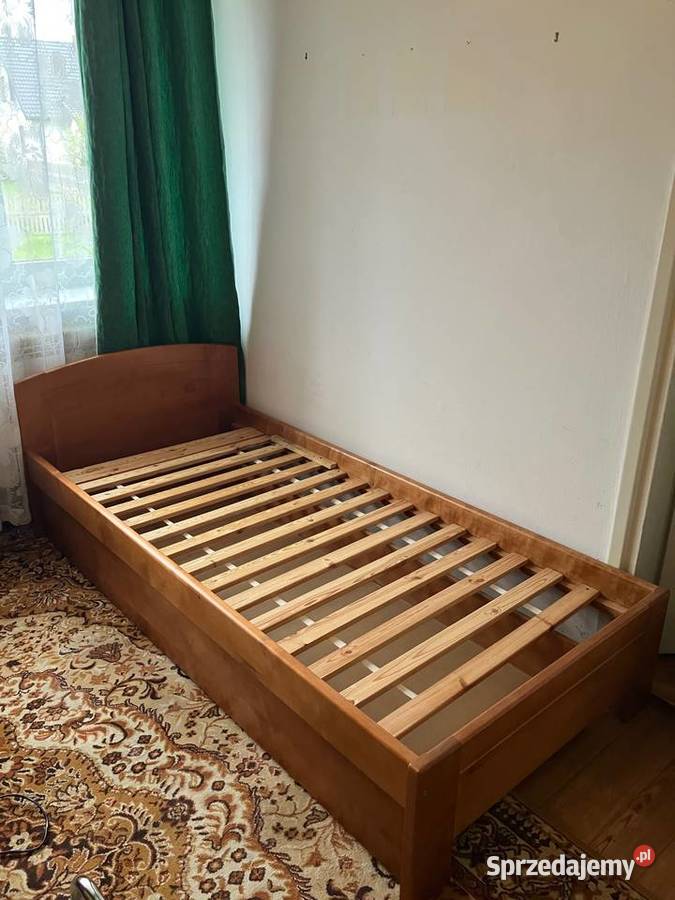 Solidne lite drewniane bukowe łóżko 90x200 Nisko