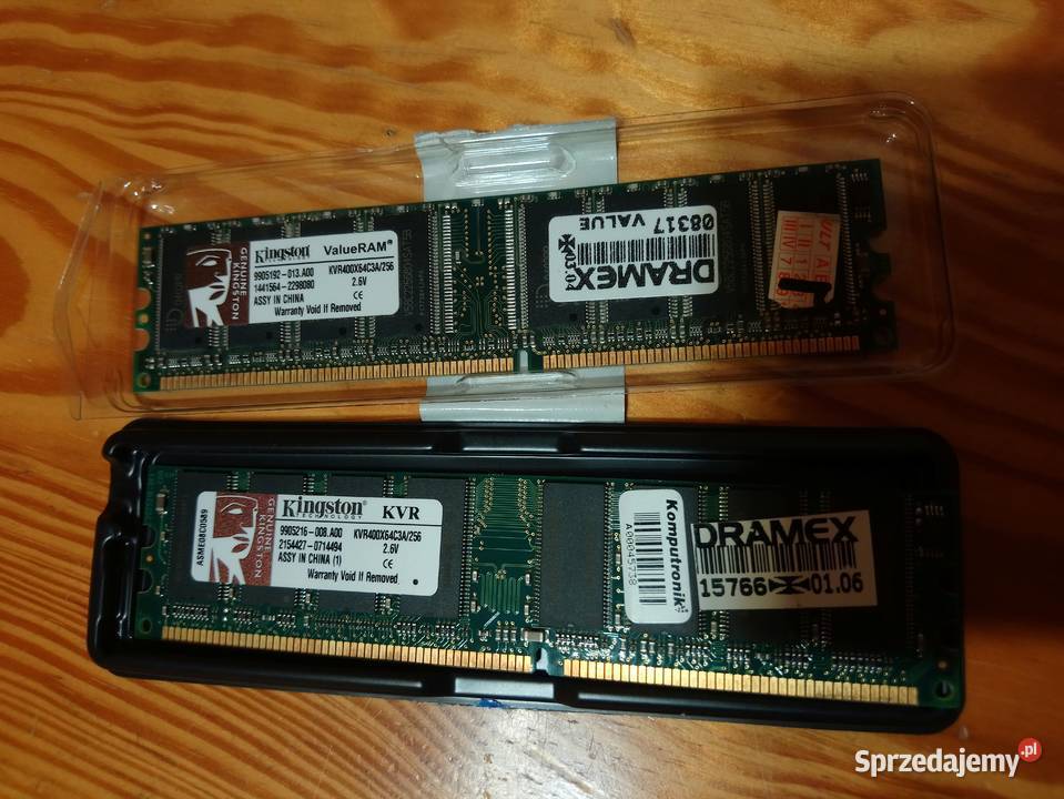 Pamięć RAM Kingston 256MB PC3200 CL3 DDR DDR mazowieckie Złotokłos