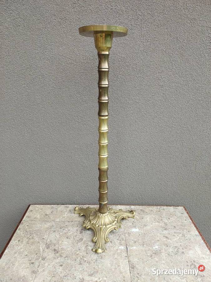 Duży mosiężny świecznik podłogowy paschalny Tczew sprzedam