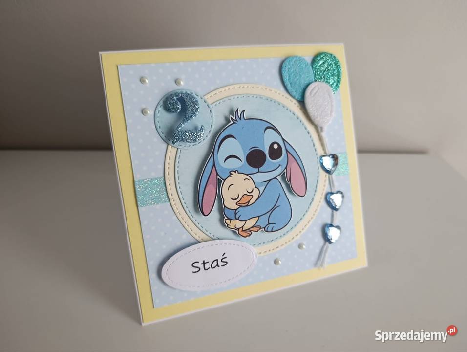 Kartka na urodziny roczek Stitch z sprzedam