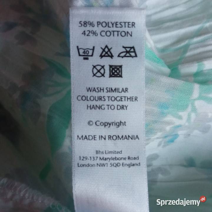 Bhs biała bluzka w kwiaty z krótkim rękawem r Koszalin