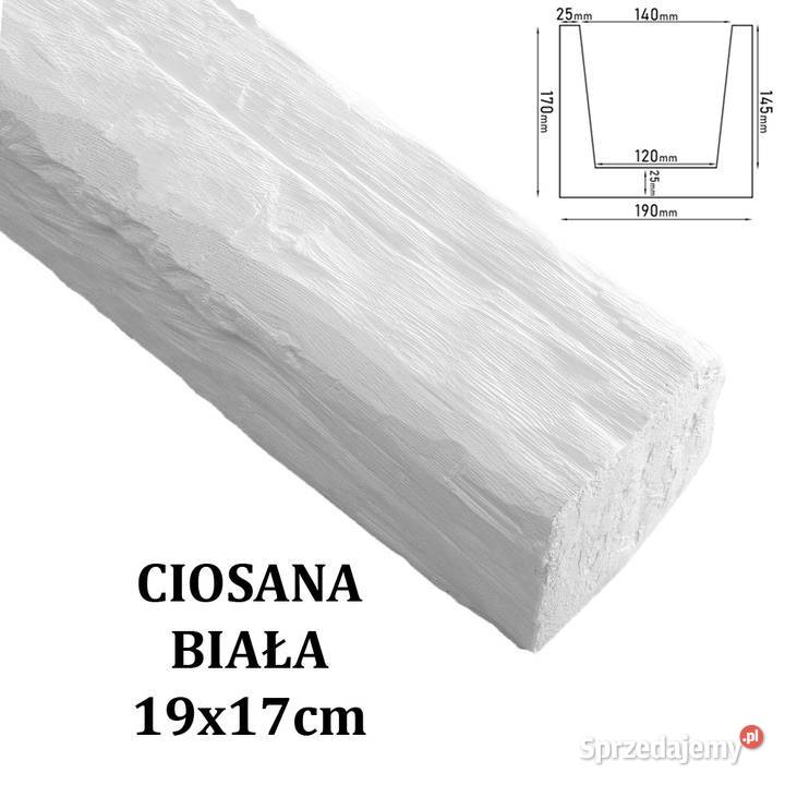 Belka Rustykalna Ciosana 19x17 Biała Dom i Ogród Gdów