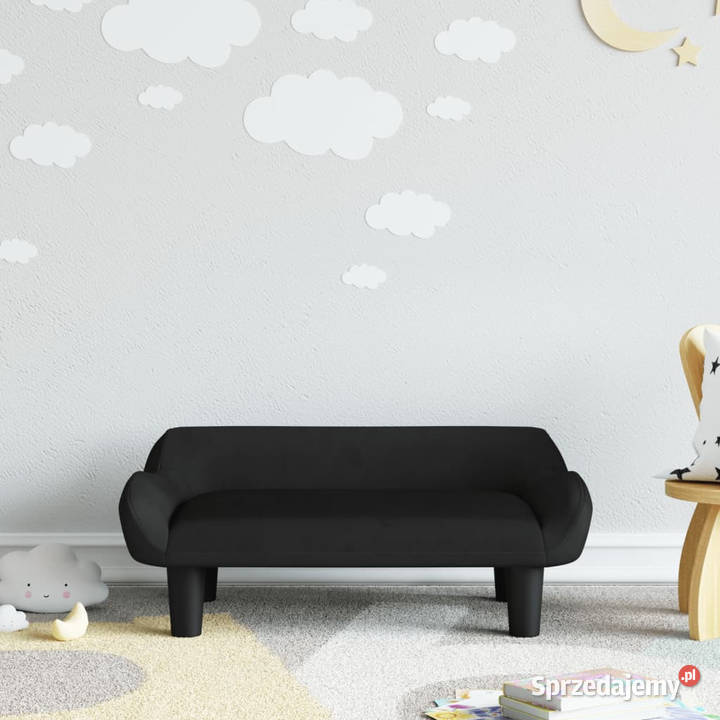 Sofa dzieci czarna 70x40x24 aksamit WM3196353 Warszawa
