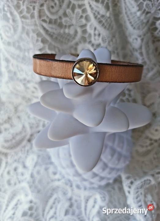 Bransoletka pasek skórka ekologiczna brąz