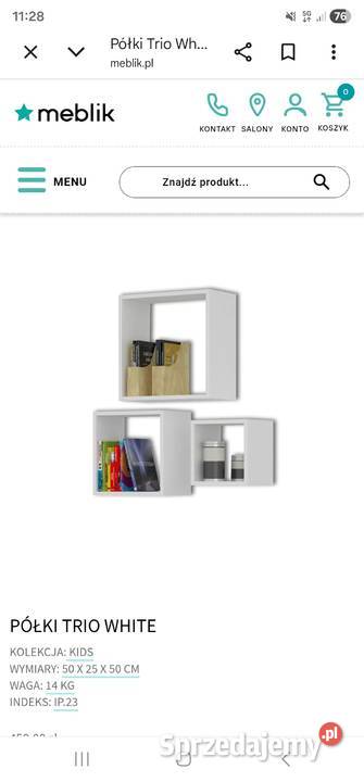 Wiszące półki trio fimy Meik Pokój dziecięcy Kraków