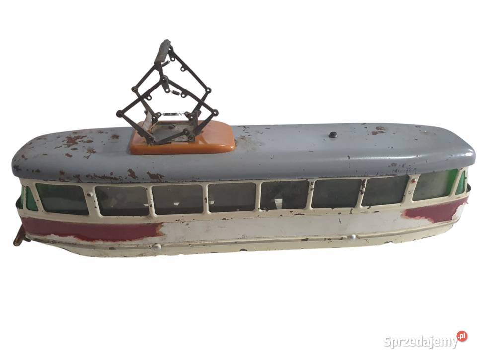 Stara zabawka metalowy tramwaj Chemoplast Brno Cieszyn