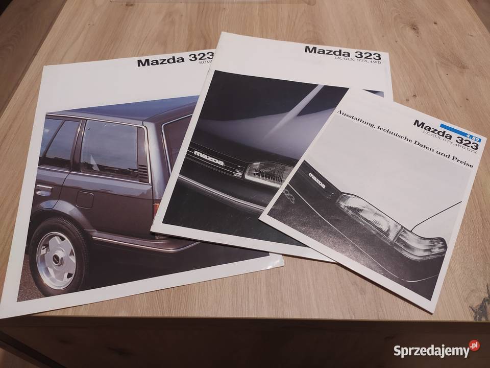Prospekt Mazda 323 BF HB KOMBI komplet 3 broszur Kluczbork