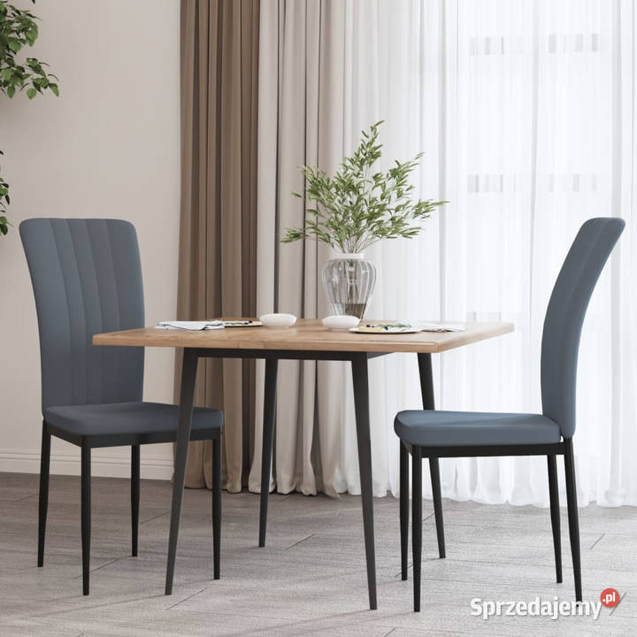 krzesła stołowe 2 ciemnoszare aksamitne WM326094 Warszawa