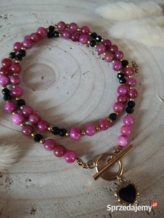 Naszyjnik Moulin Rouge 45 różowy turmalin agat Naszyjniki Zielonki