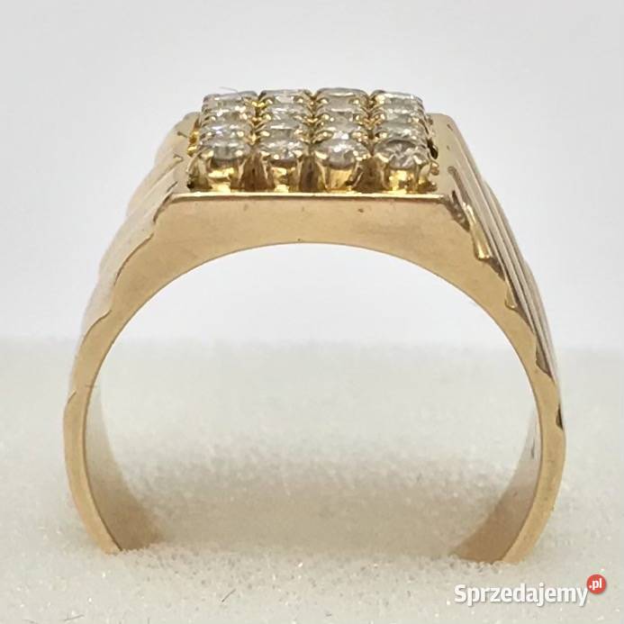 SYGNET damski z żółtego ZŁOTA DIAMENTY 056ct r14 mazowieckie