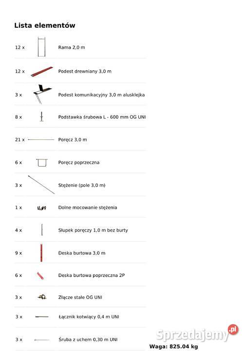 Rusztowanie elewacyjne 738 m2 NOWE 9x 82 m Stare Siołkowice