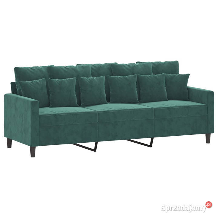 Sofa 3osobowa ciemnozielony 180 obita aksamitem Warszawa