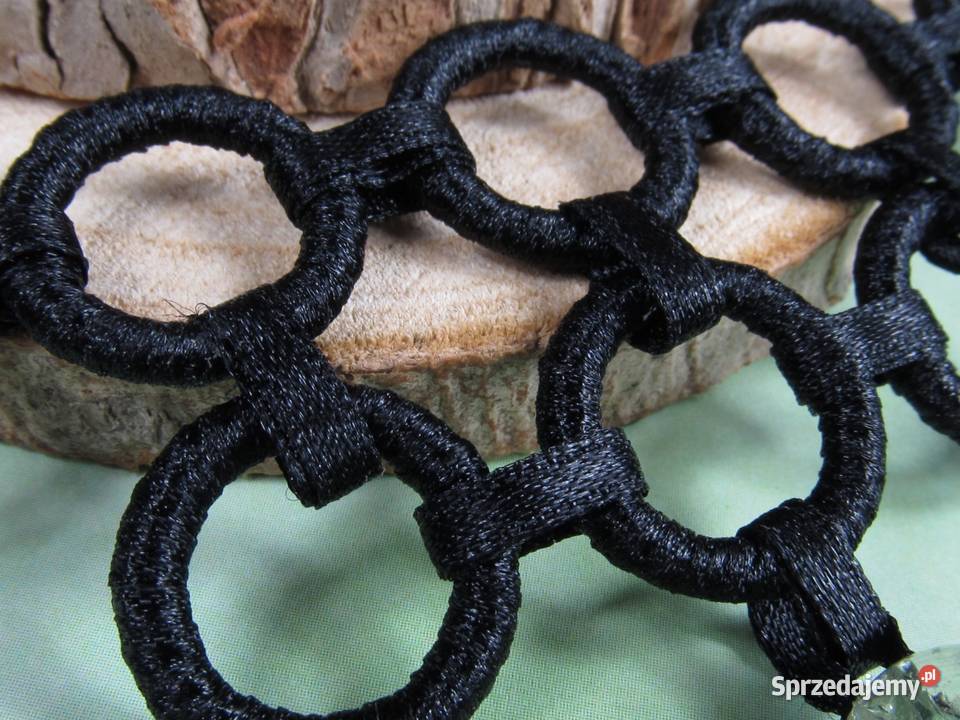 Naszyjnik bransoletka komplet zestaw czarny Katowice