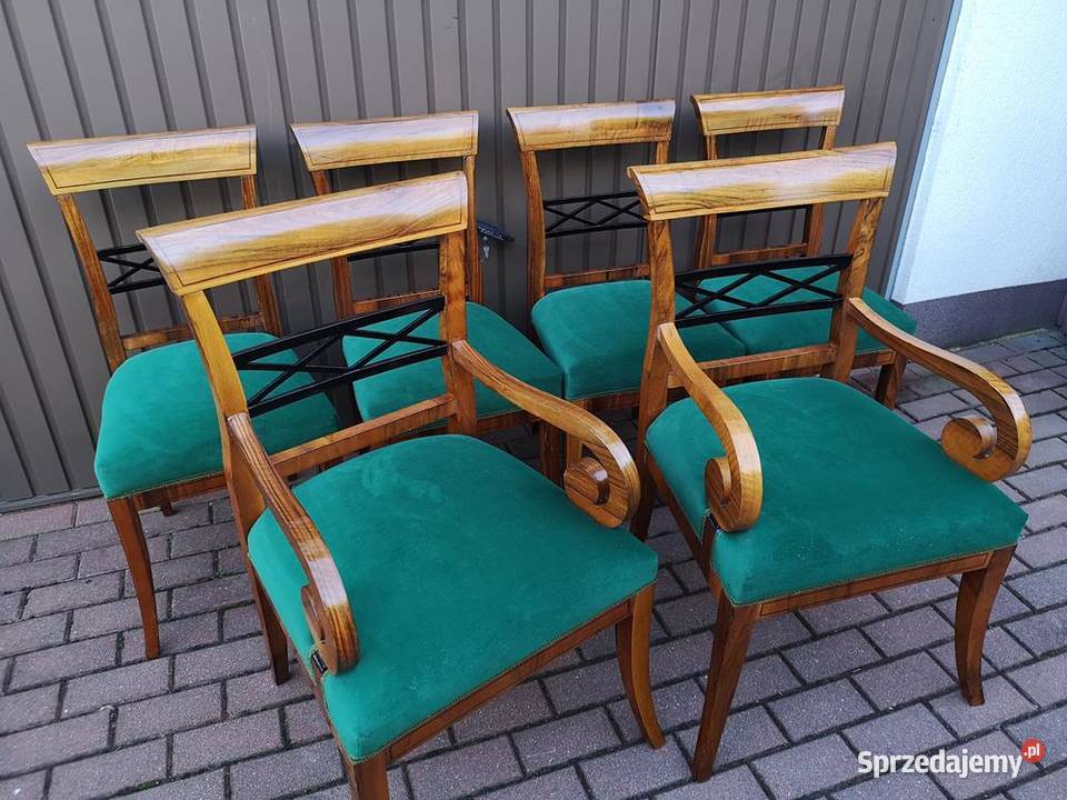 KrzesłaFotele Komplet Biedermeier Orzech Stare Swarzędz