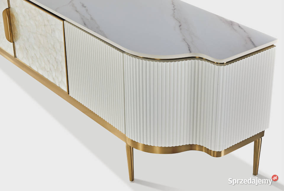 Komoda RTV kremowo złota Champion Glamour Golkowice