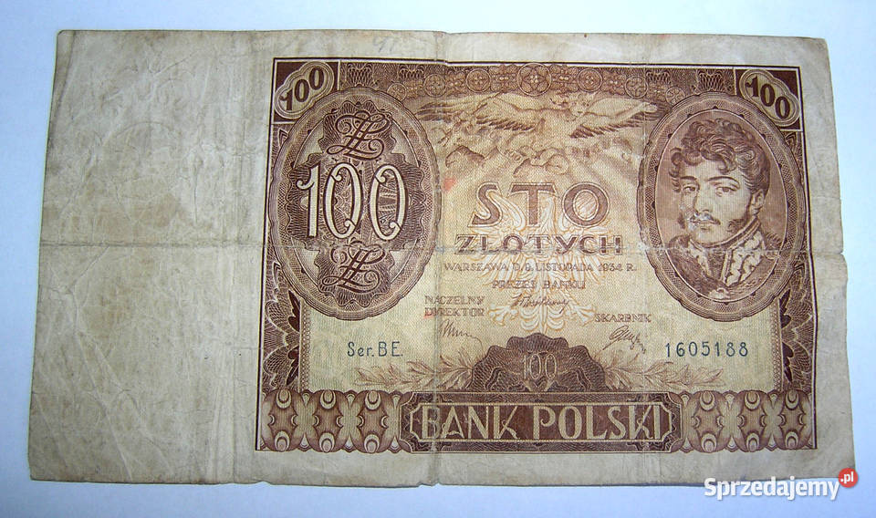banknot 100 zł 1934r. seria BE