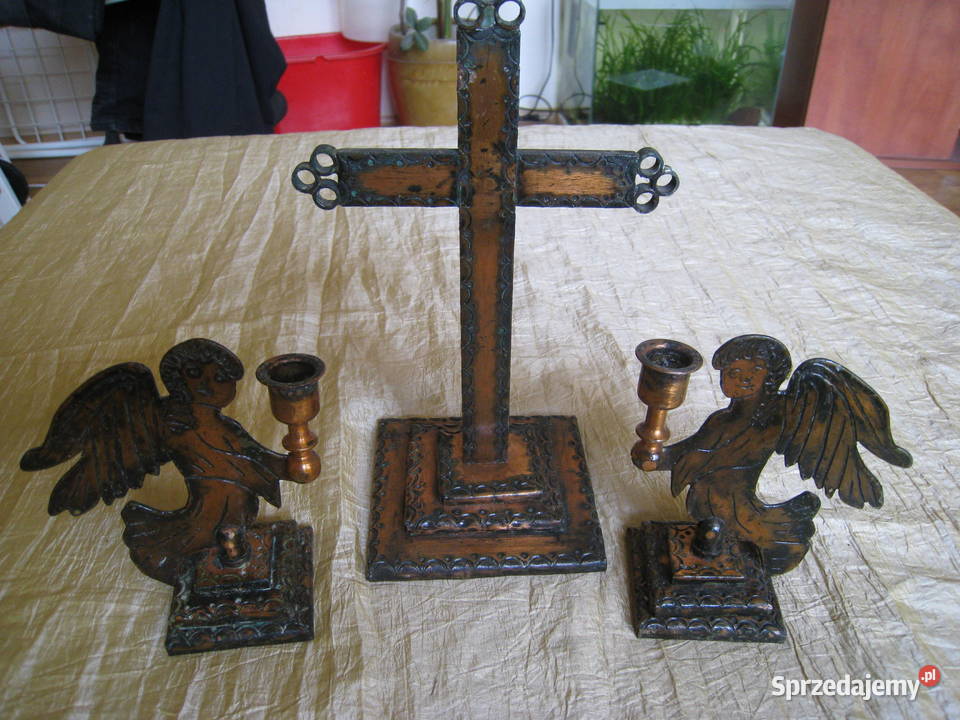 Aniołki i krzyż wykonanie rękodzielnicze w