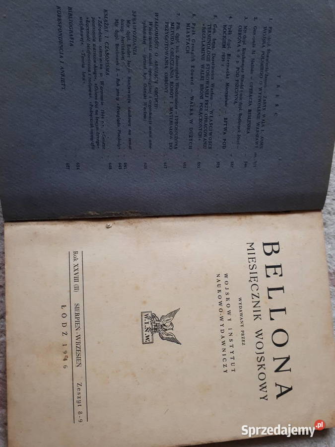 Bellona miesiecznik wojskowy Rok wydania 1946 Golczowice