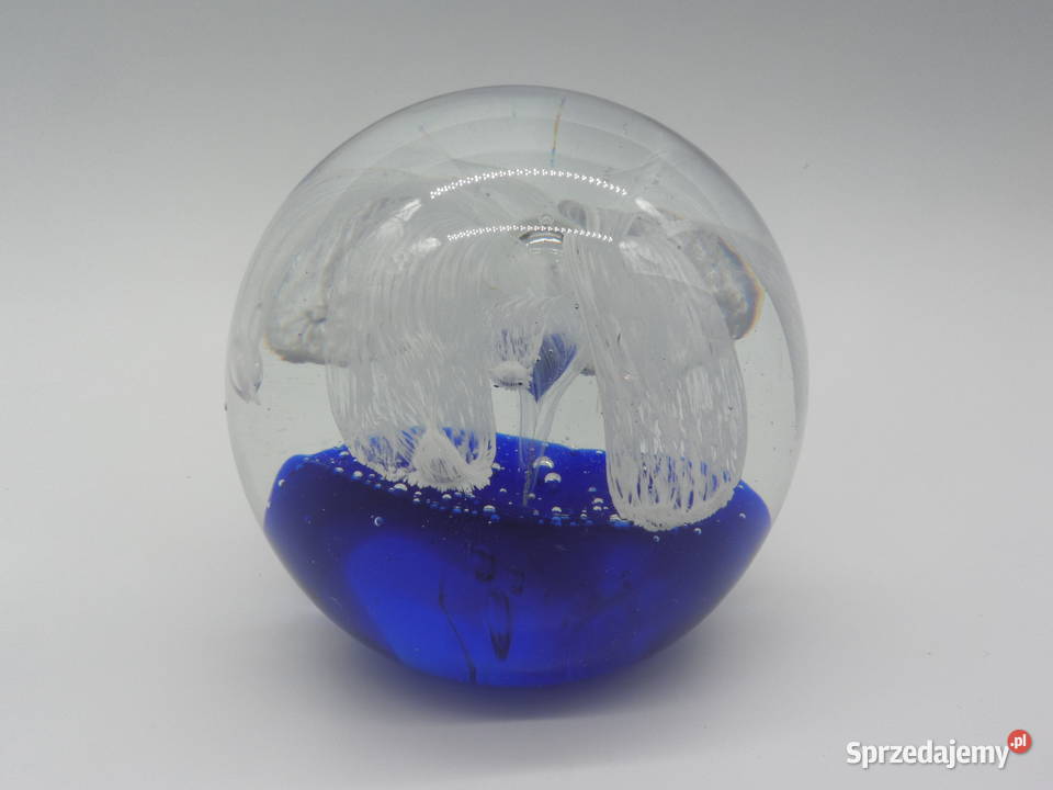 Piękna szklana kula kolorowe szkło artystyczne Porcelana i szkło wielkopolskie Raszków