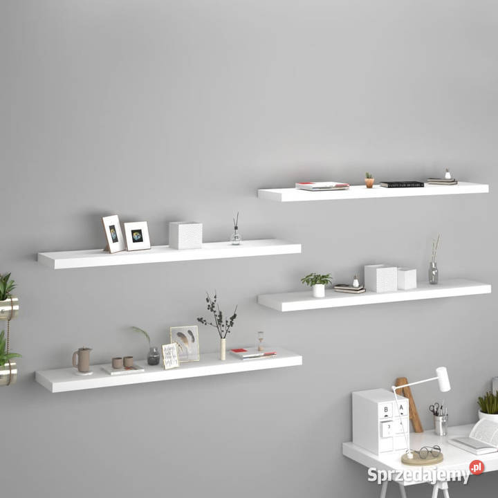 Półki ścienne 4 białe 120x235x38 MDF WM323822 Warszawa