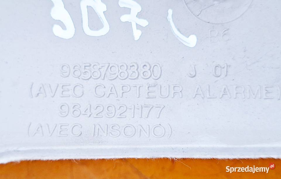 PEUGEOT 307 OSŁONA SŁUPKA LEWA 9658798380 mazowieckie