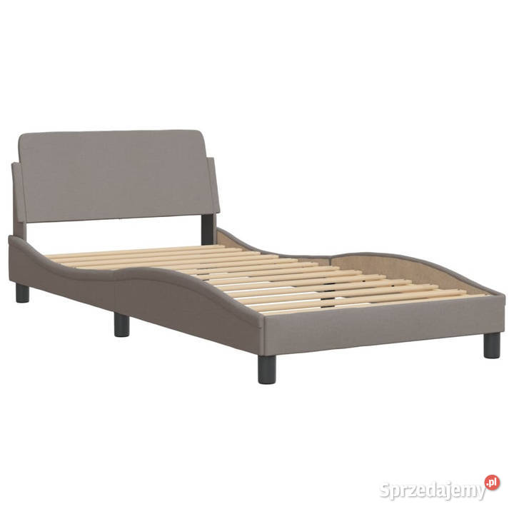 Łóżko z materacem taupe obite tkaniną 100x200 Warszawa