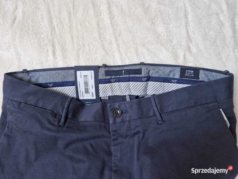Nowe granatowe spodnie męskie chinosy Joop Jeans Odzież codzienna Bibice