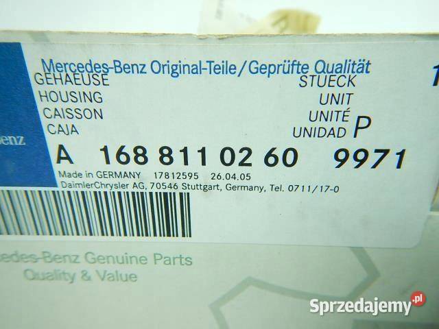 OBUDOWA LUSTERKA PRAWA MERCEDES W168 ORGINAŁ