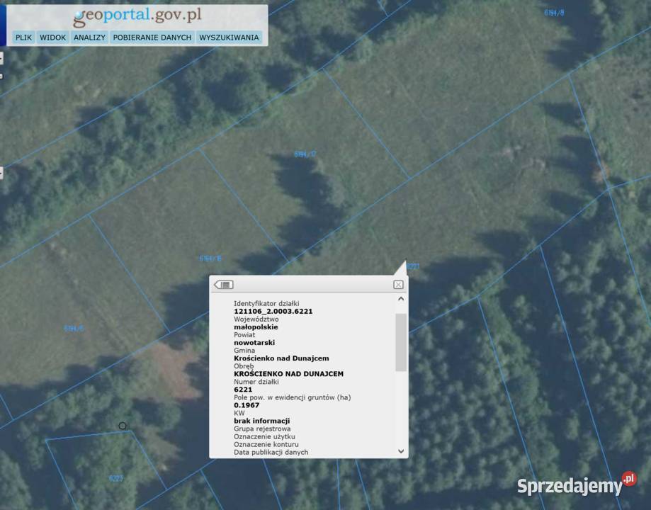 Działka rolna rekreacyjna Krościenko Dunajcem